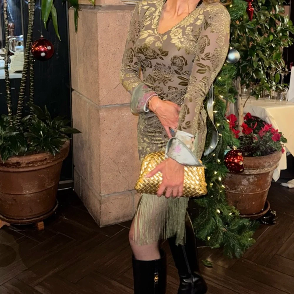 Elegant Floral Green Dress small - Picture 10 of 10